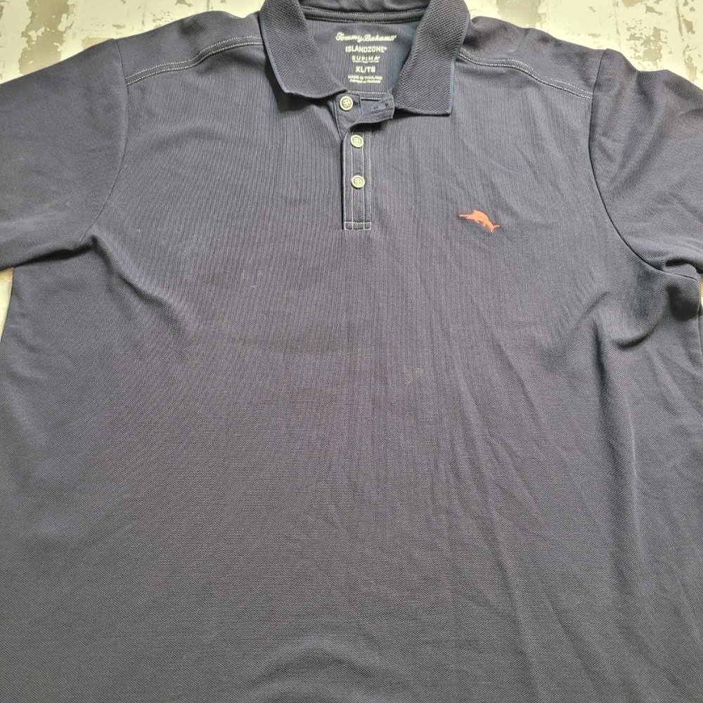2385 Tommy Bahama Island Zone Supima Cotton Navy SS Polo‎ Men's XL